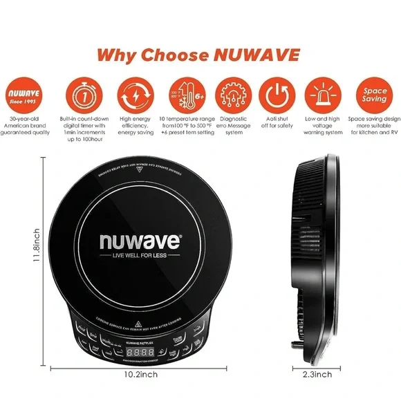 Nuwave PIC Flex Induction Cooktop Black New In Box 30501WR Precision - Picture 5 of 12